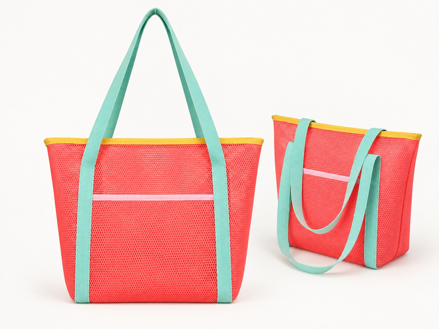 Tote de malla colorida personalizada