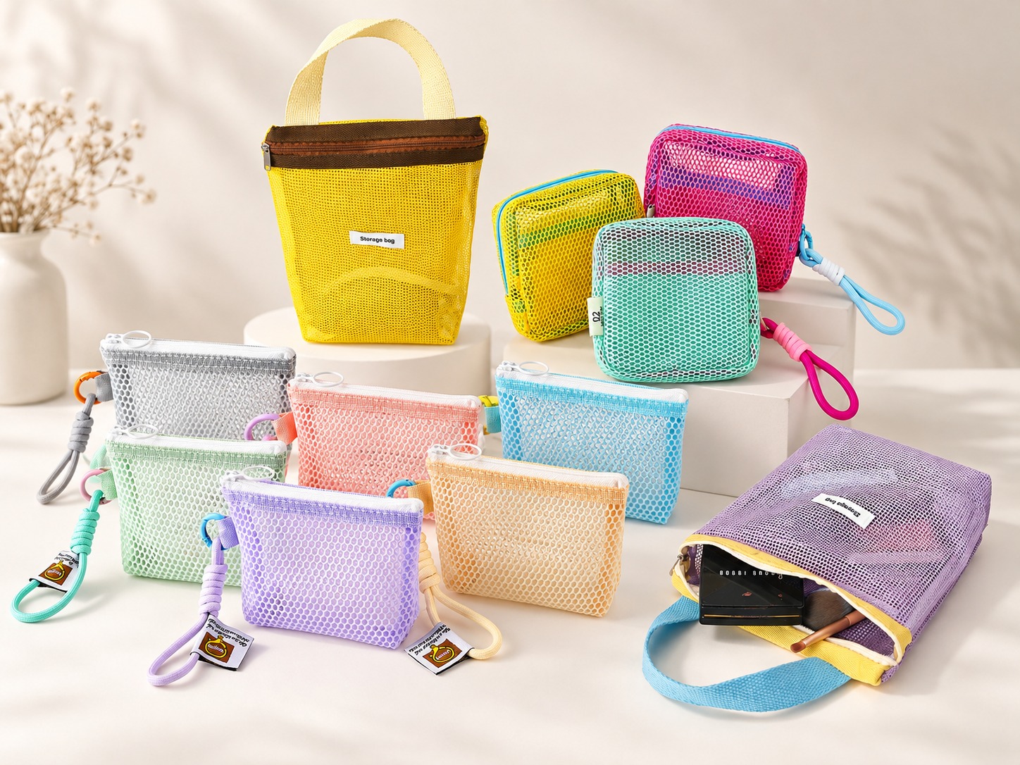 Neceseres de malla personalizados